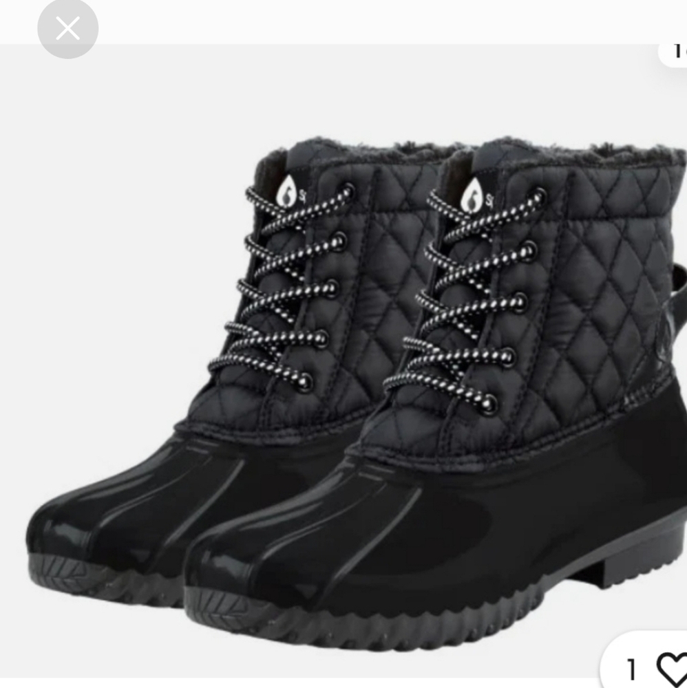 Sporto Ladies'Duck Boot Water Repellant, Black, New in Box